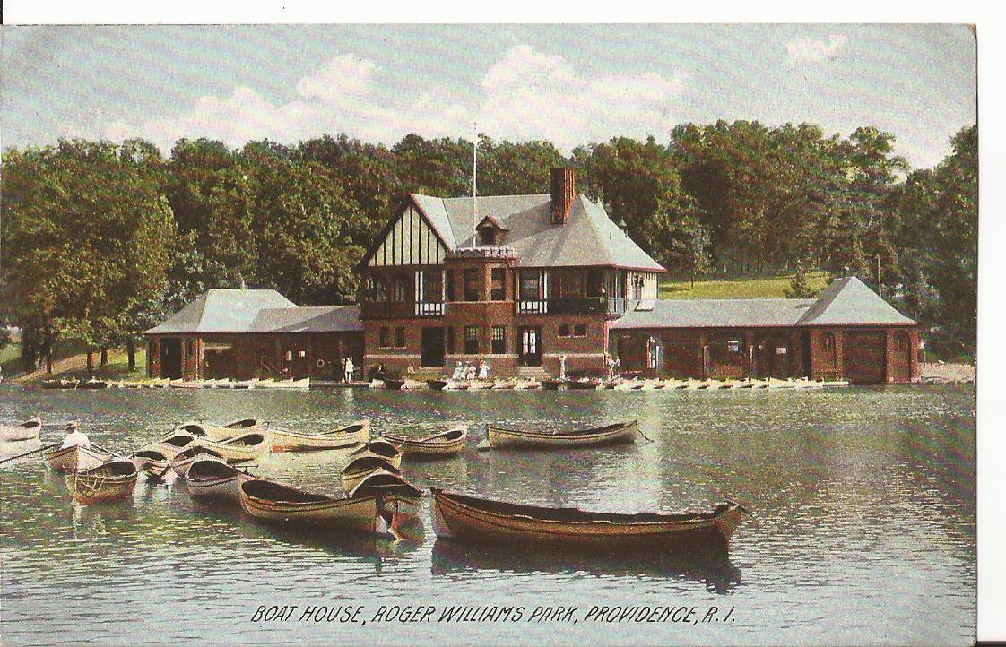Providence Rhode Island Roger Williams Park Boat House Vintage Postcard C7