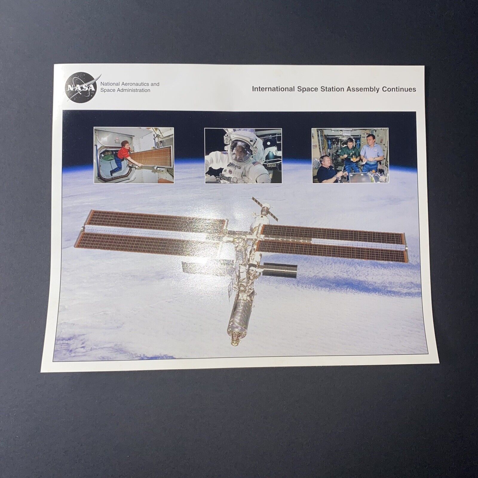 Vintage 2001 Nasa Press Photo International Space Station ISS Assembly Continue
