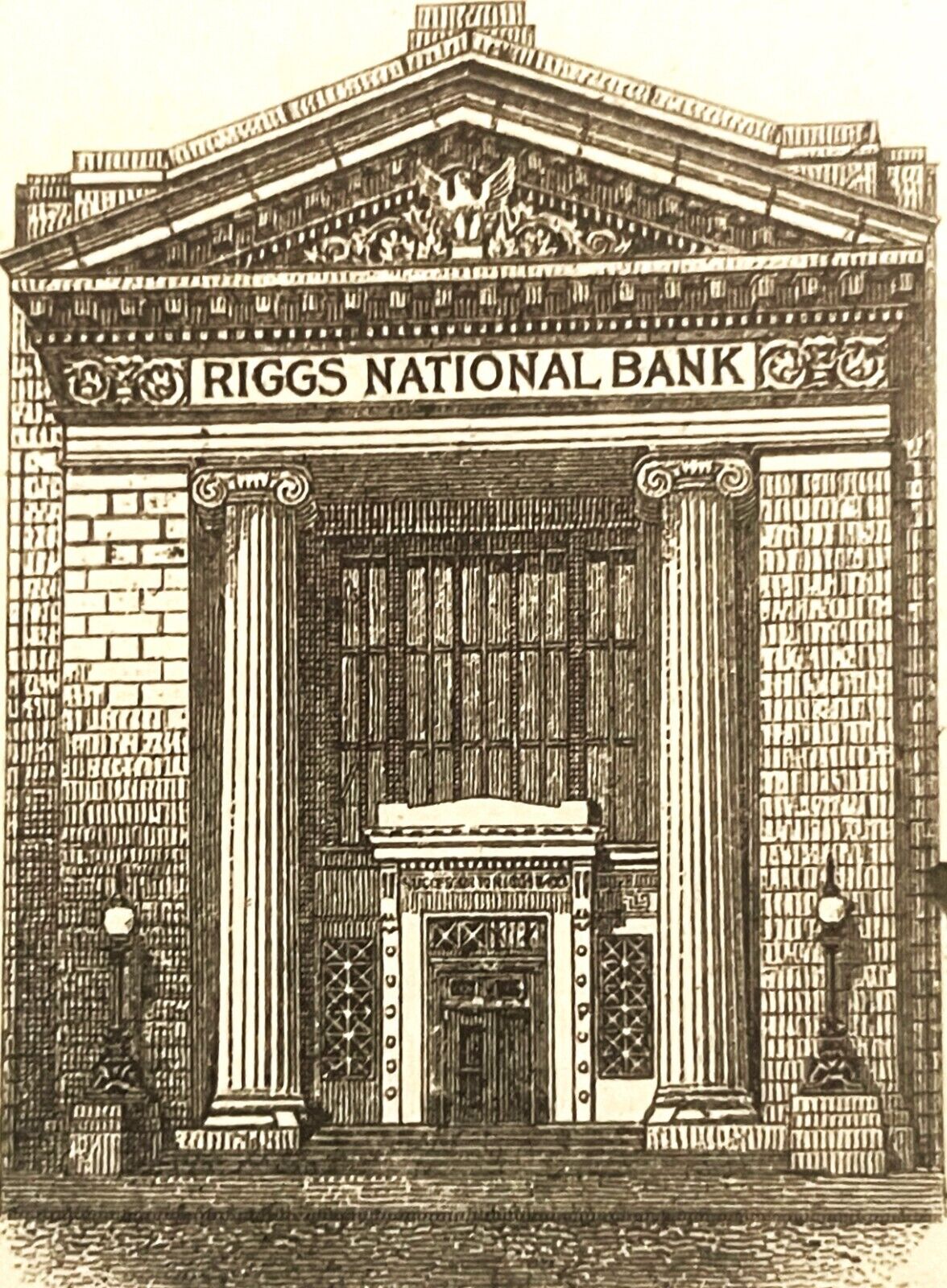 Antique 1920 - 1924 Riggs National Bank Check, Washington DC, Most Famous Bank