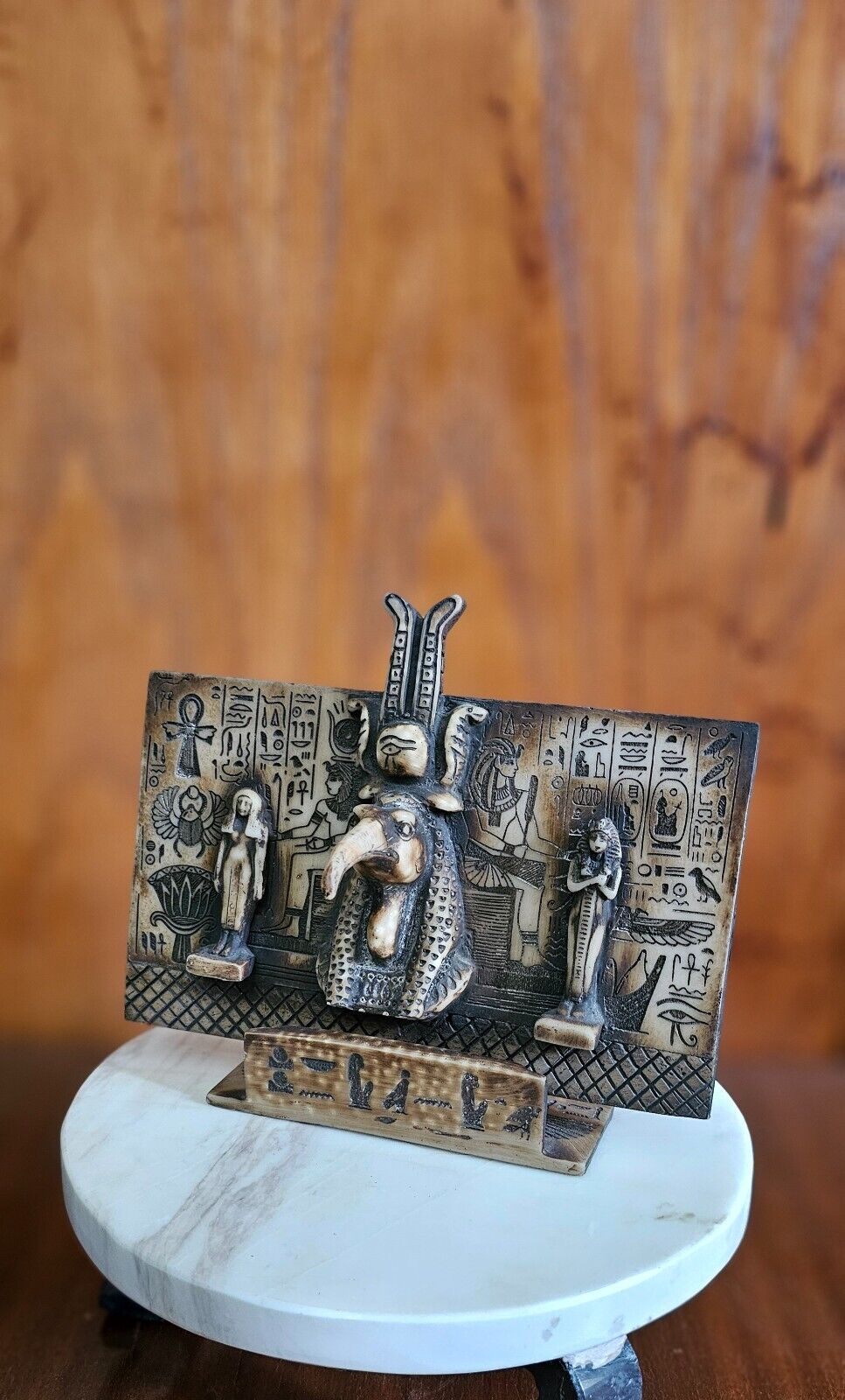 Egyptian God Thoth Piece of art with King Tutankhamun and Hathor Engraved on it