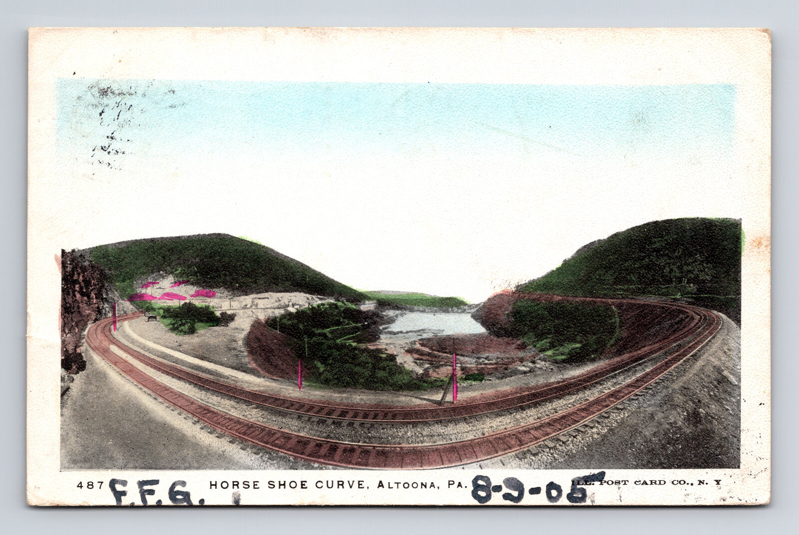 c1905 UDB Postcard Altoona PA Pennsylvania Horseshoe Curve NSRR Pittsburgh Line