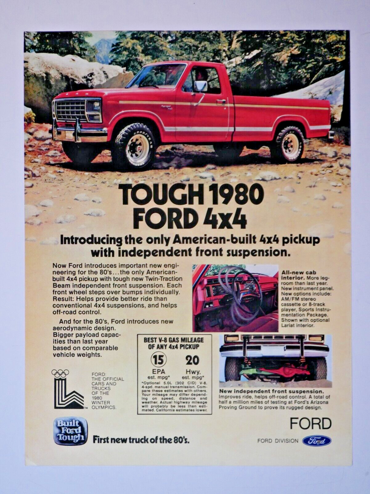 1980 Ford 4 x 4 Pickup Vintage Original Magazine Print Ad-8.5 x 11\