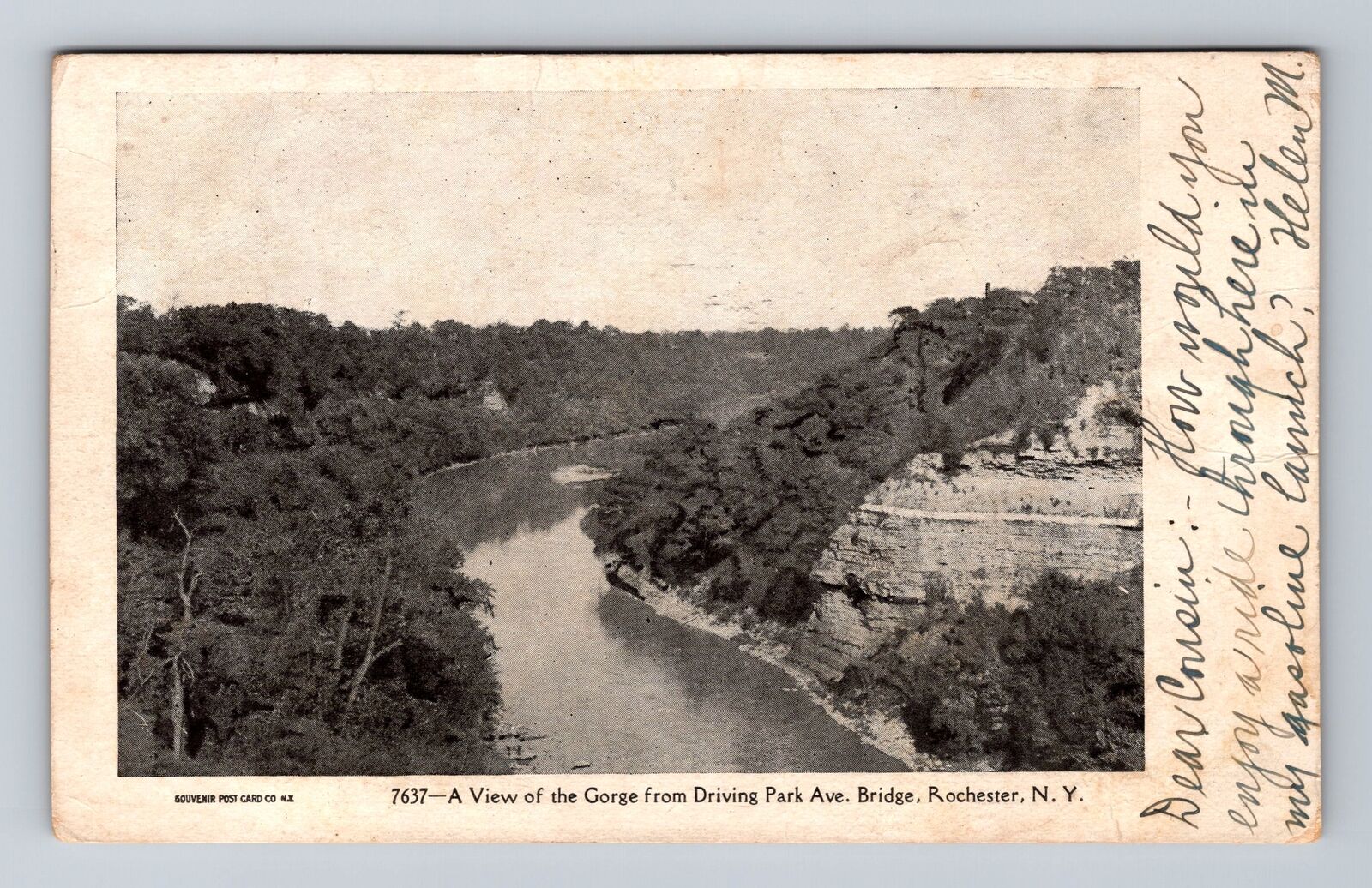 Rochester NY-New York, Scenic View Gorge, Antique Vintage c1906 Postcard