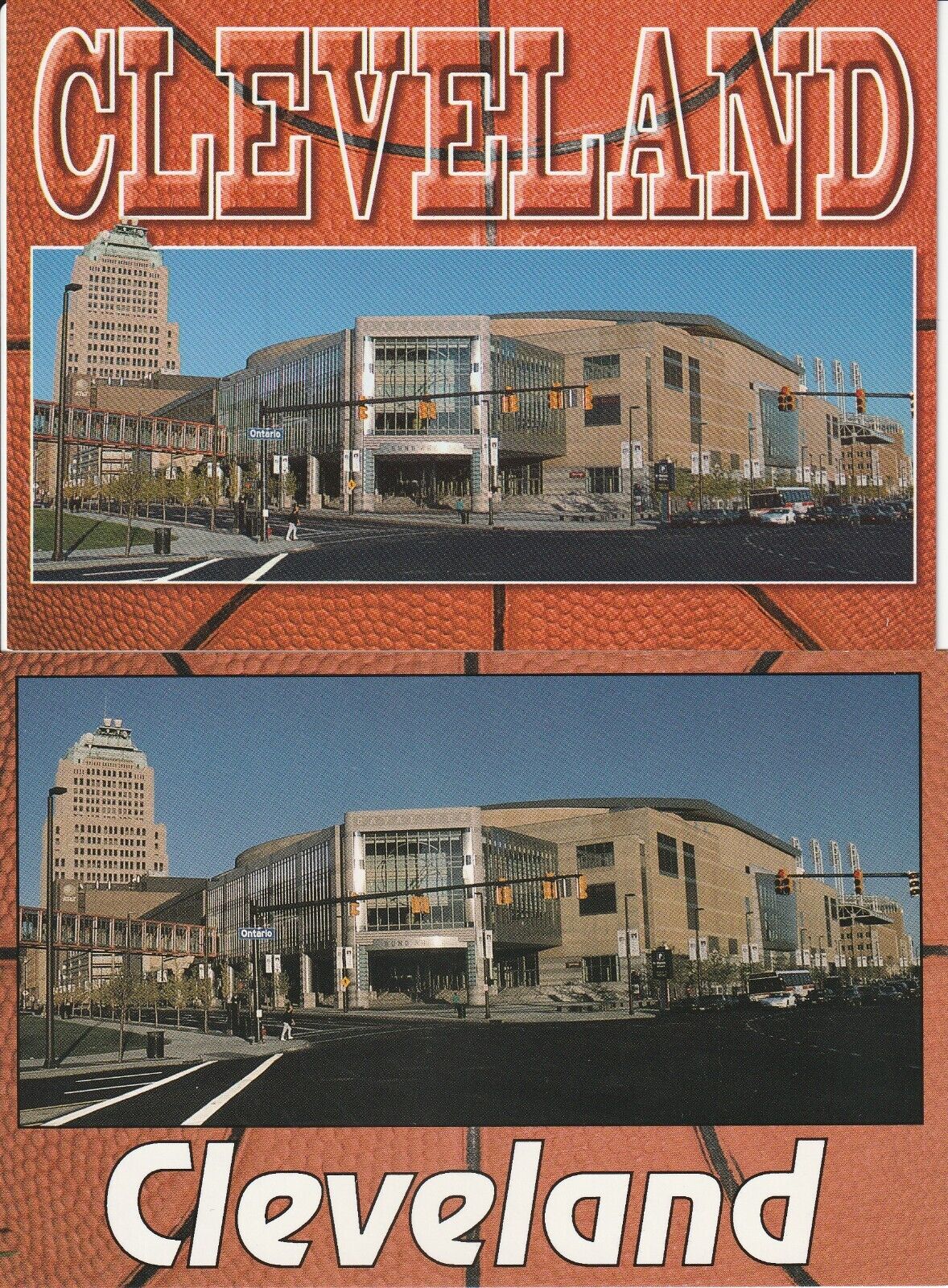 (2) Older Cleveland Cavaliers Gund Arena Postcards - Title Variations