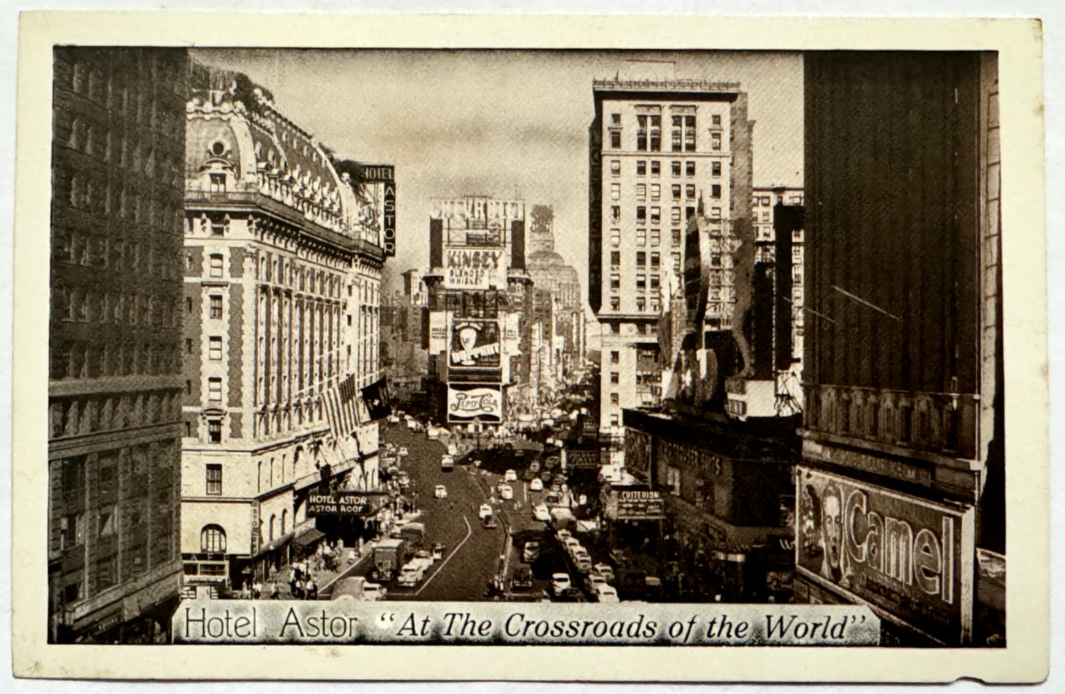 Hotel Astor Times Square New York City NYC NY Camel Pepsi Chevrolet Ads Postcard