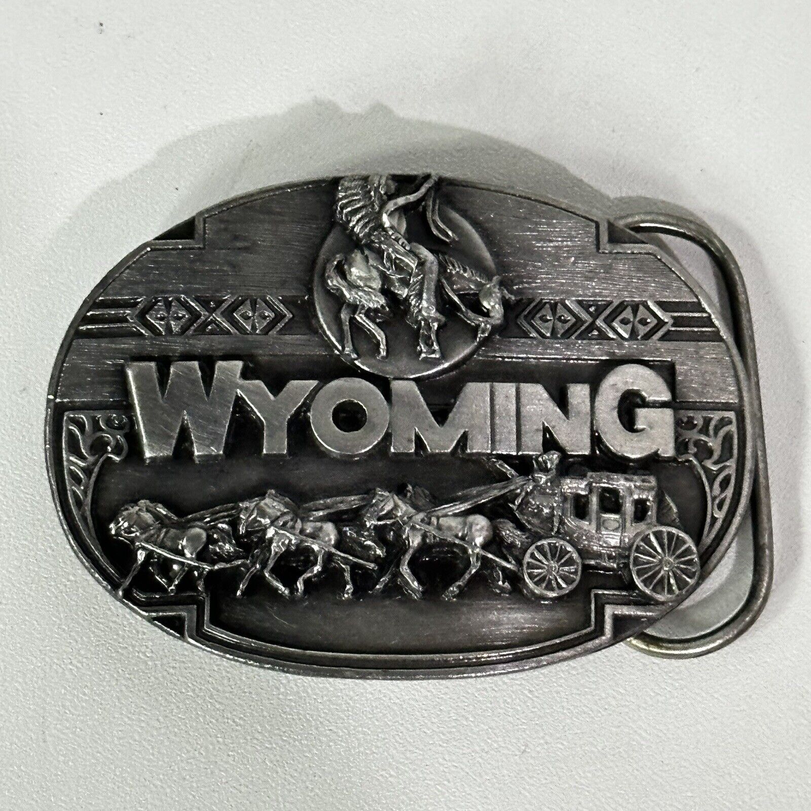 Siskiyou Buckle Company Wyoming 1990 Vintage Belt Buckle
