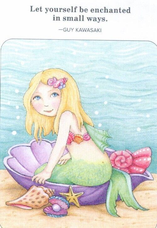 ENCHANTED LITTLE MERMAID PEARL-Handcrafted Ocean Magnet-w/art by Mary Engelbreit