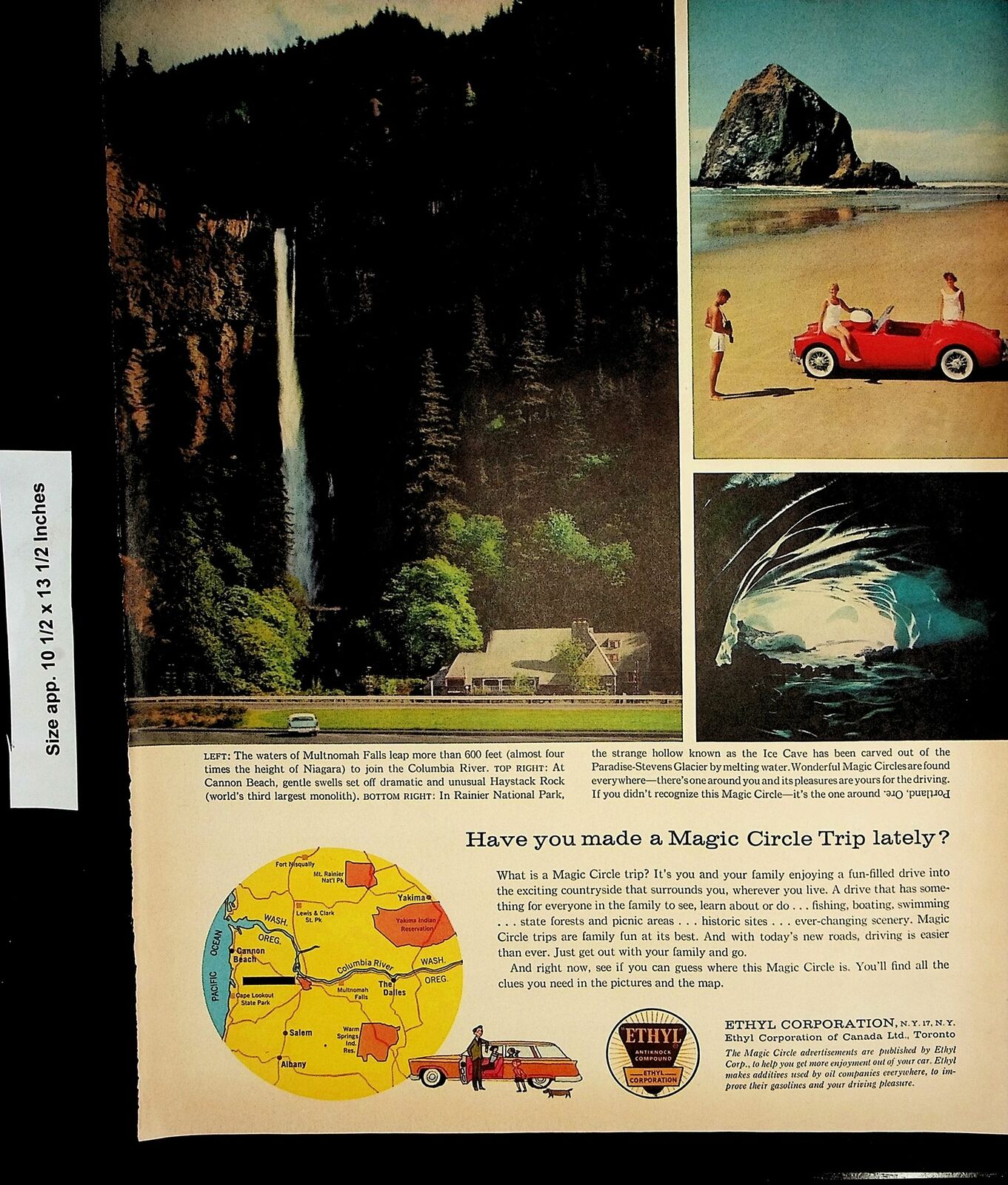 1960 Ethyl Corp Magic Circle Trip Vintage Print Ad 7028