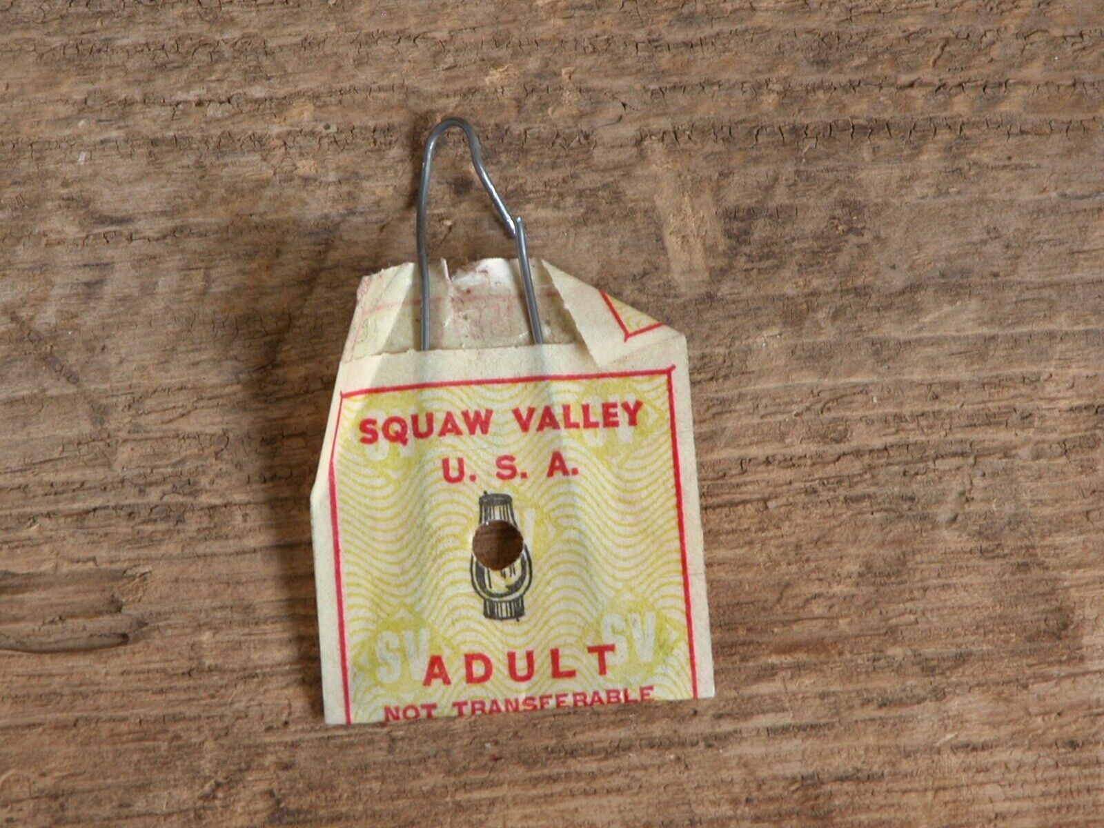 SQUAW VALLEY CA 1970s Ski Lift Ticket Resort Souvenir Travel Vtg 1970 #5679