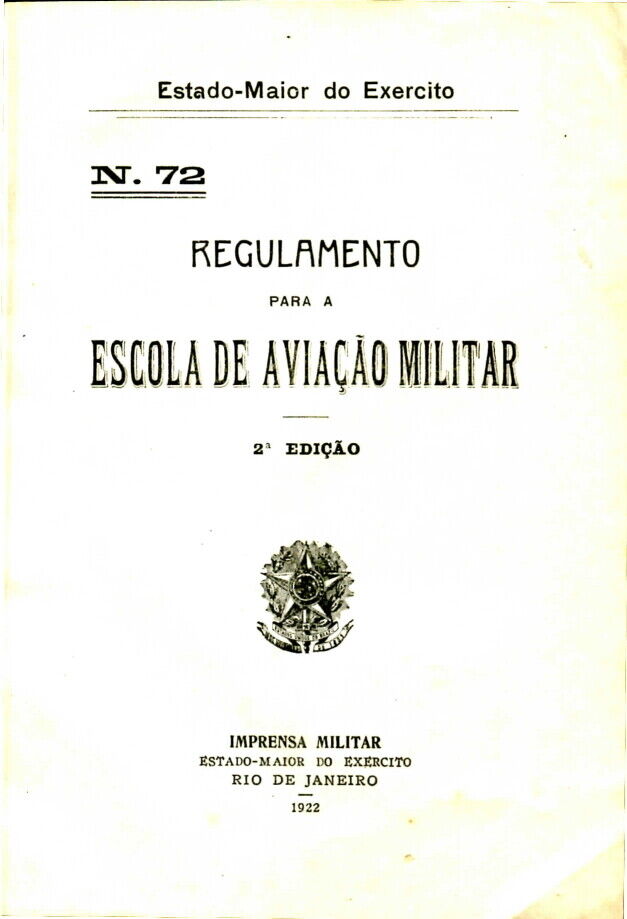 Aviaçao Military School Regulations (1922) (Aviation Brazil)