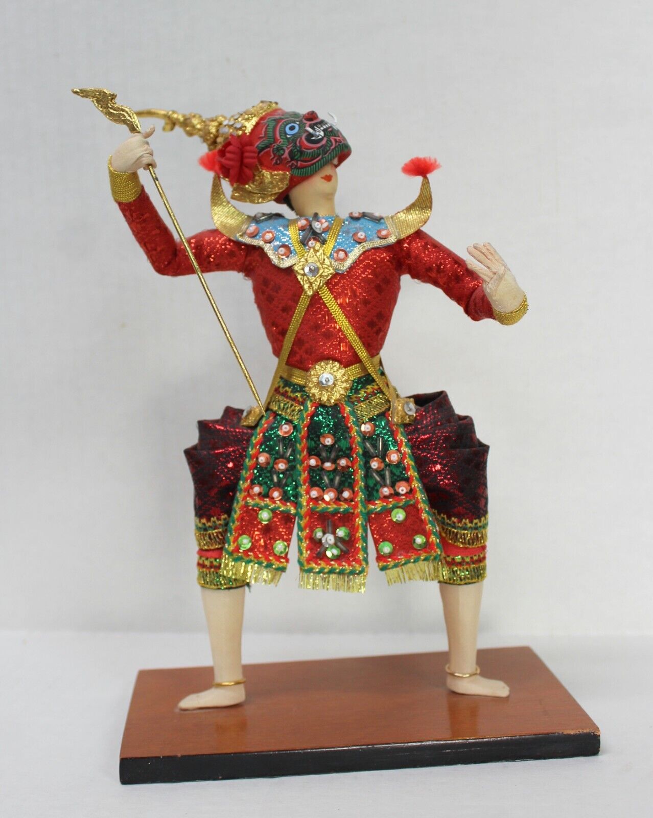 Vtg Thai Khon Dancer Tosakanth Yaksha Demon Warrior King Ramakien Handmade Doll