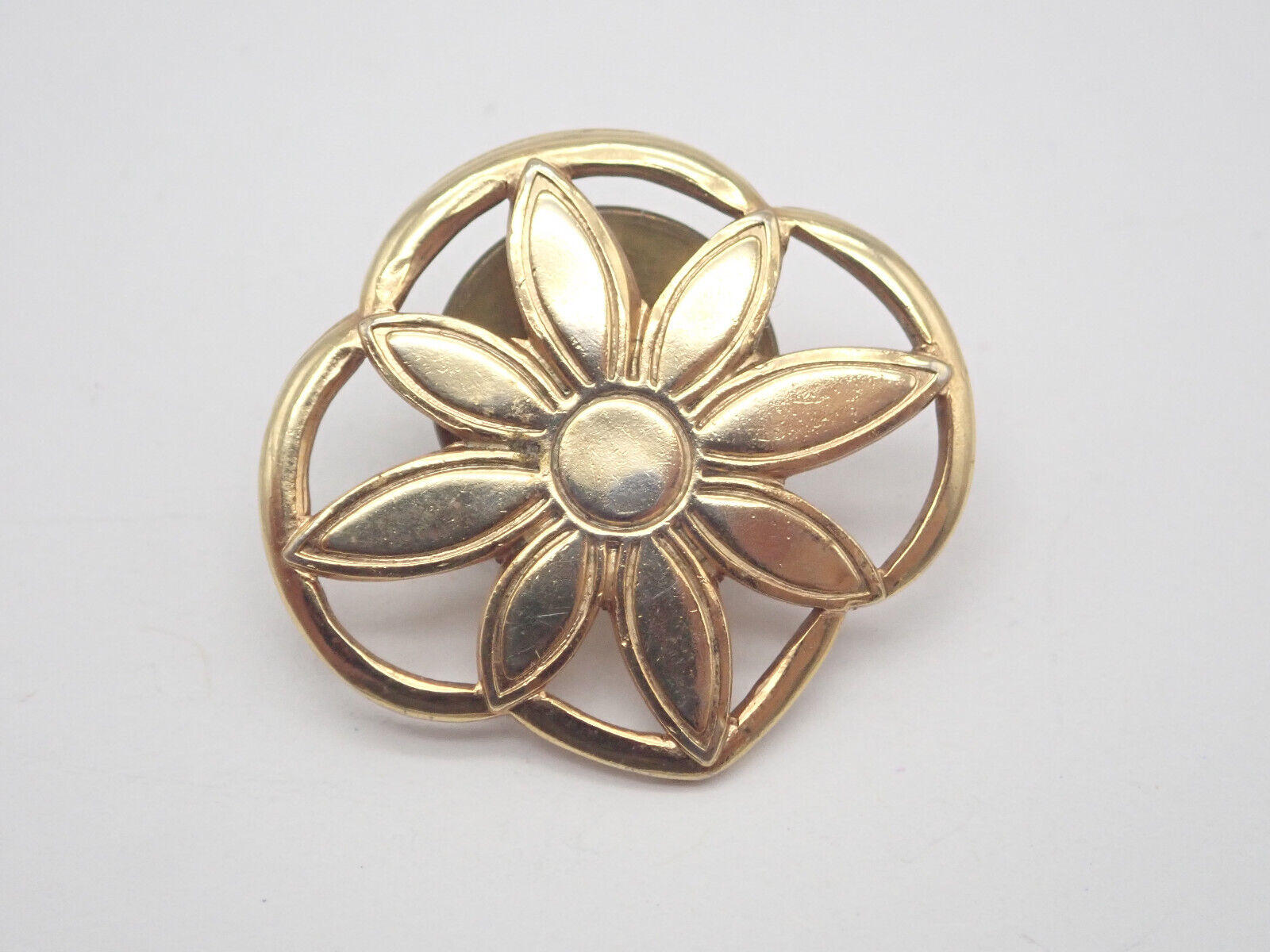 Flower Gold Tone Vintage Lapel Pin