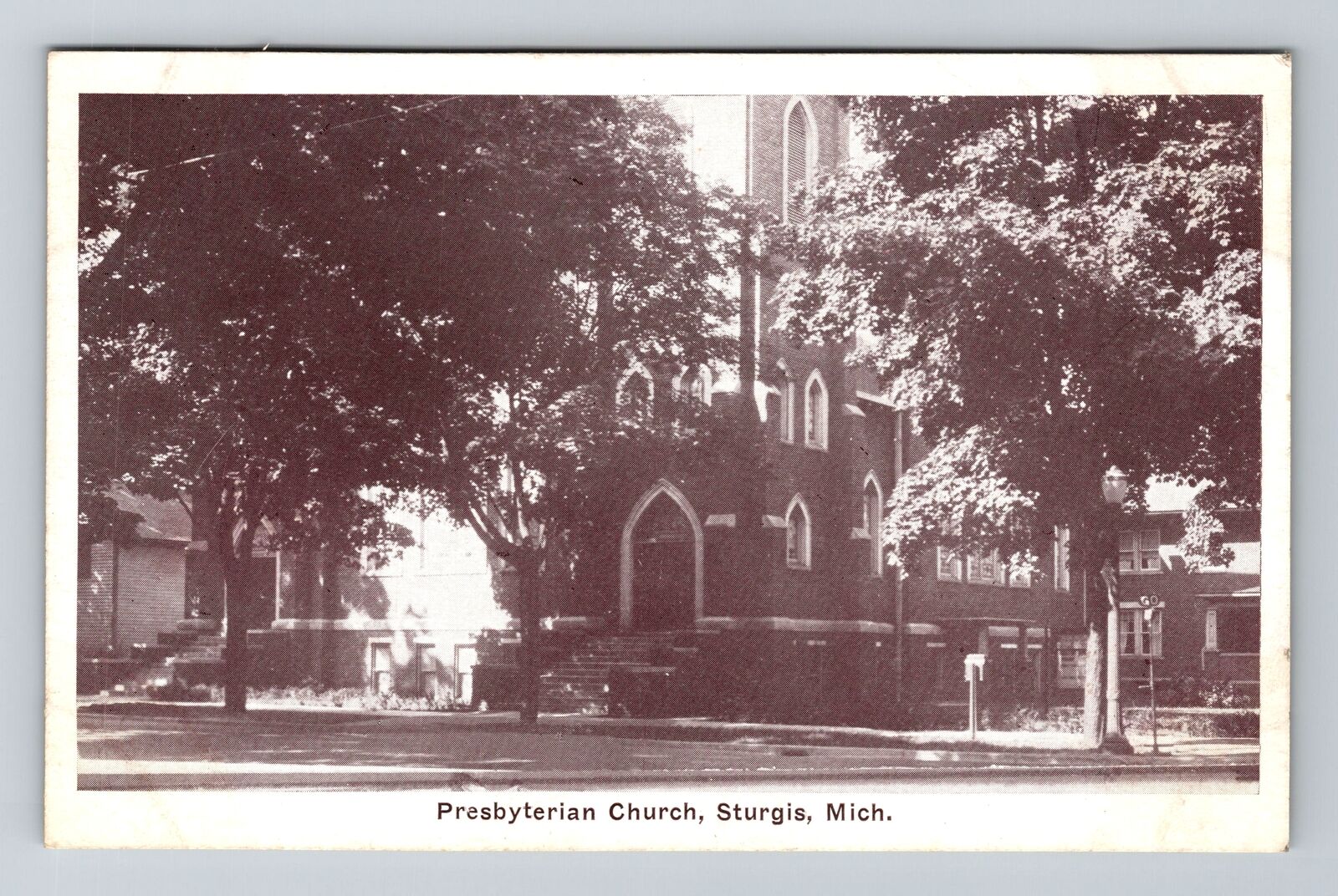 Sturgis MI-Michigan, Presbyterian Church, Antique Vintage Souvenir Postcard