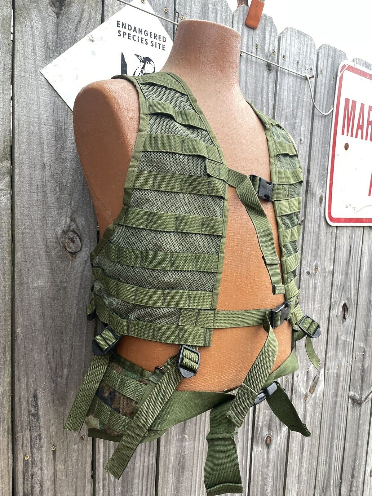Rare Early First Gen MOLLE 1 FLC Vest + Pack Waist Belt Oldgen 1997 M81 Woodland