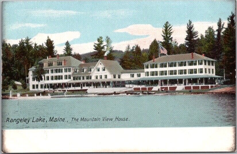 Vintage 1900s RANGELEY LAKE, Maine Postcard MOUNTAIN VIEW HOUSE HOTEL / Unused