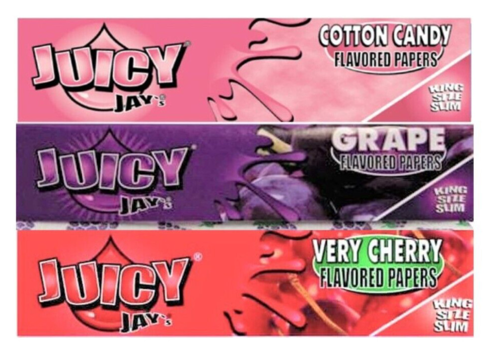 3x Juicy Jay's Rolling Papers Flavored KING SIZE Variety Bundle #5 FREE SHPN