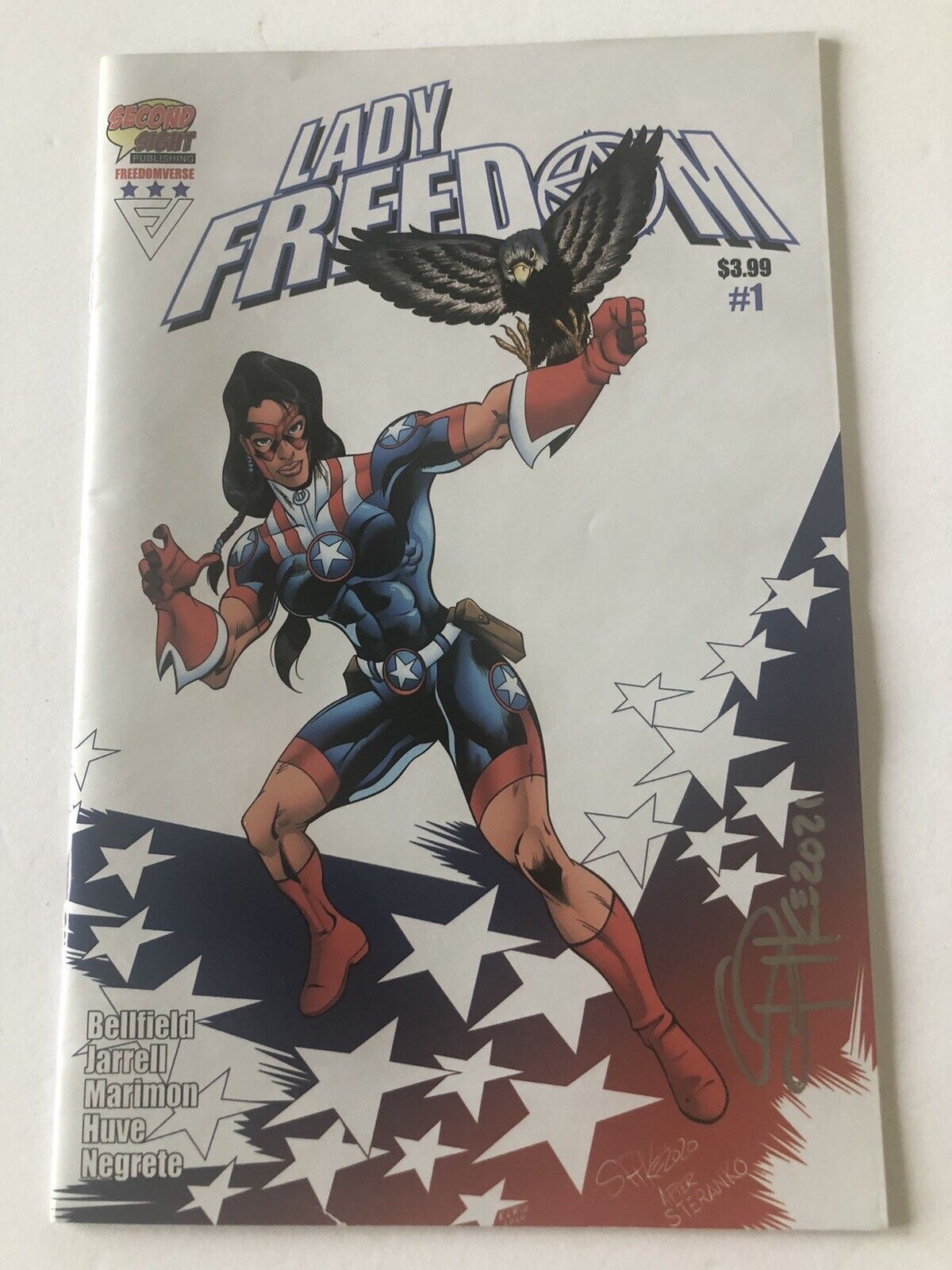 Lady Freedom #1  1st Print Second Sight Comics Book-Signed Larry Spike Jarrell