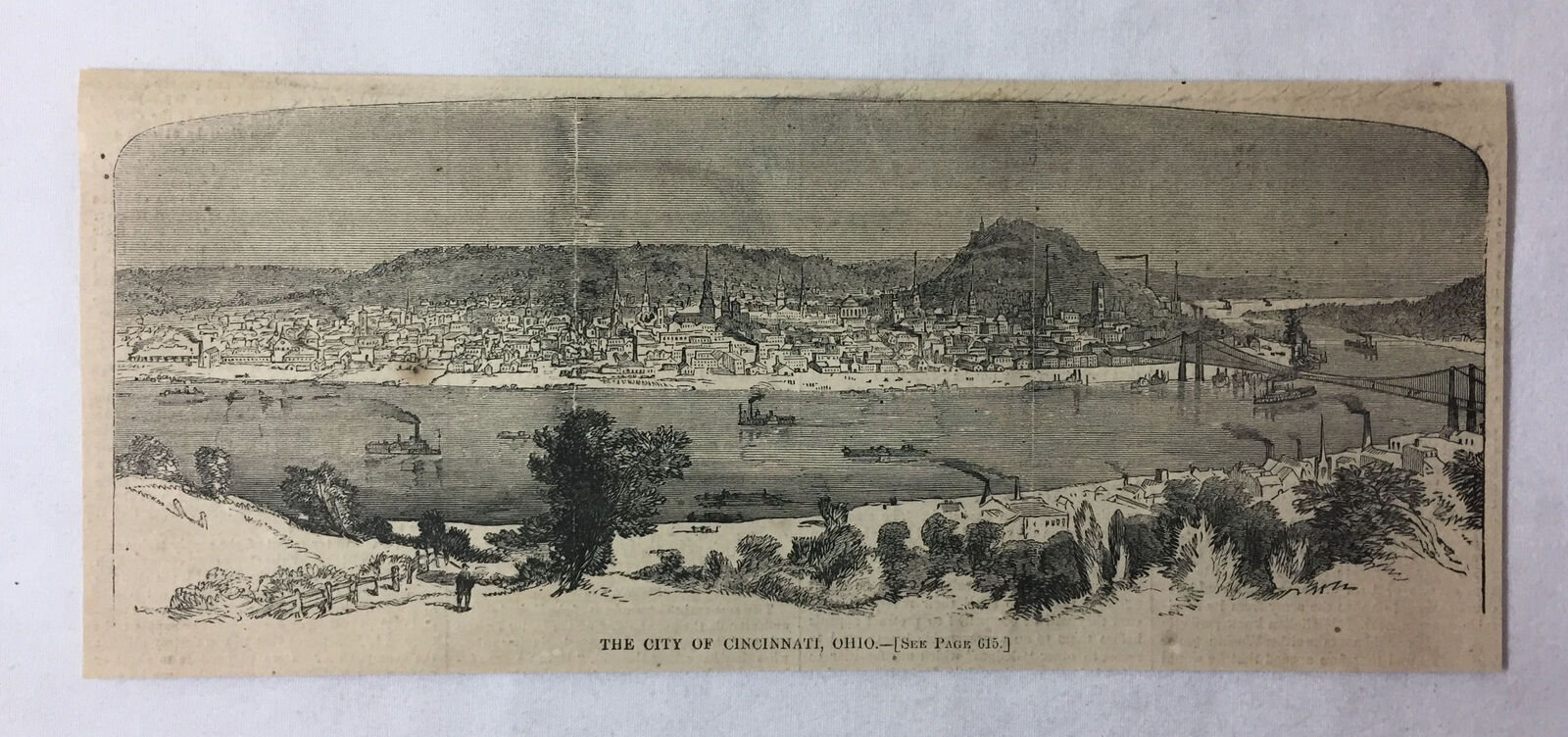 1862 magazine engraving~THE CITY OF CINCINNATI, OHIO