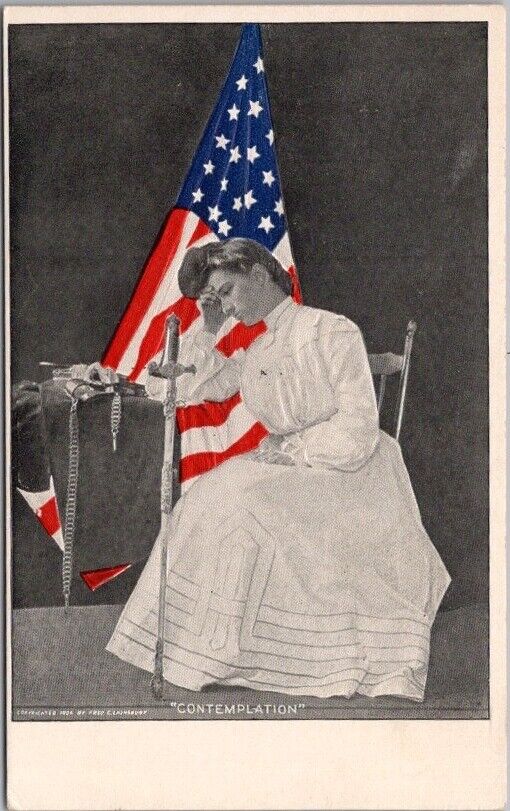 Vintage 1900s Patriotic Embossed Postcard \