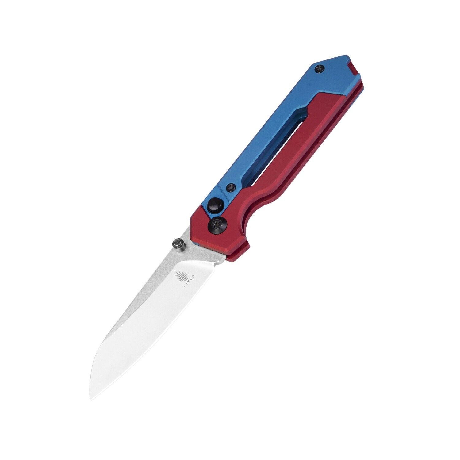 Kizer  Hyper Pocket Knife Red & Blue Aluminium Handle S35VN Steel Ki3632A1