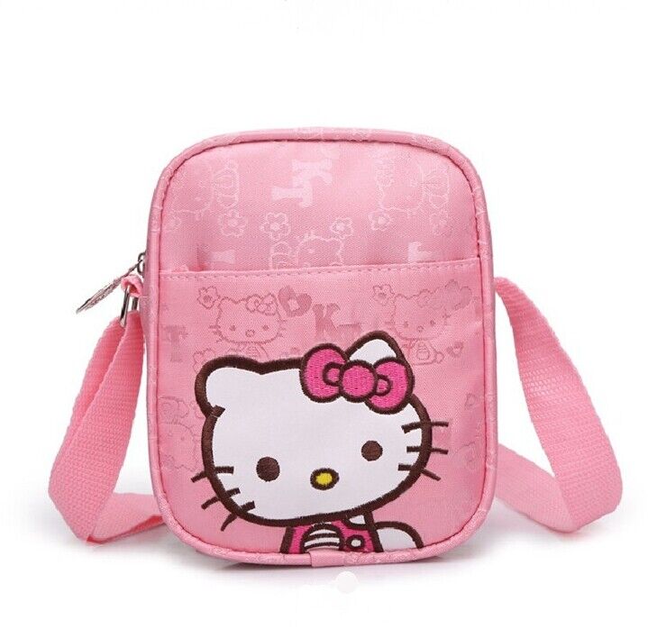 Cute Girl\'s Pink Hello Kitty Crossbody Shoulder Bag Kids Gift Adjustable Strap