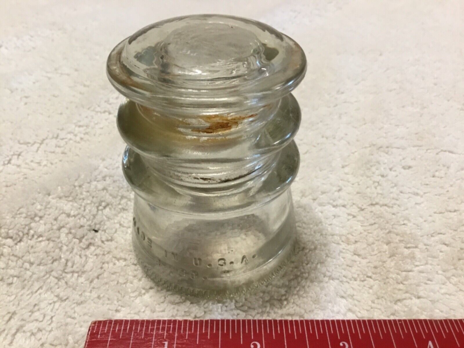 Vintage Hemingray no. 10 Clear Glass Telephone Pole Insulator made in USA