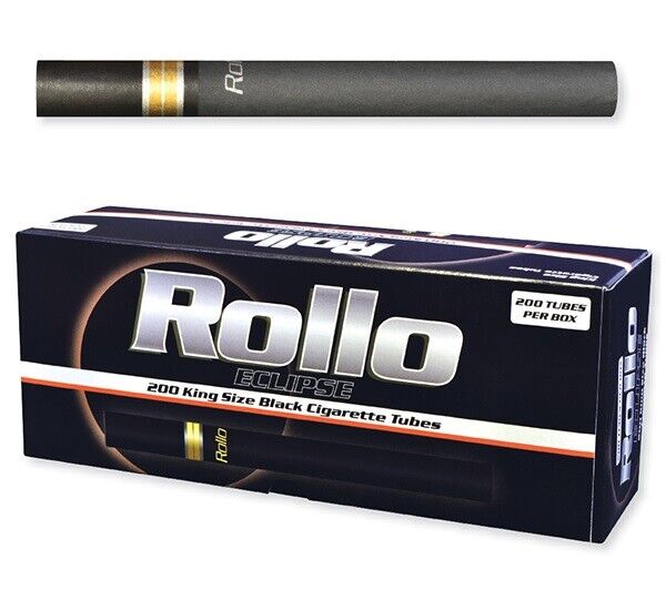 New Rollo Black Color Eclipse Cigarette Tubes King Size 84mm - 200 Tubes per Box