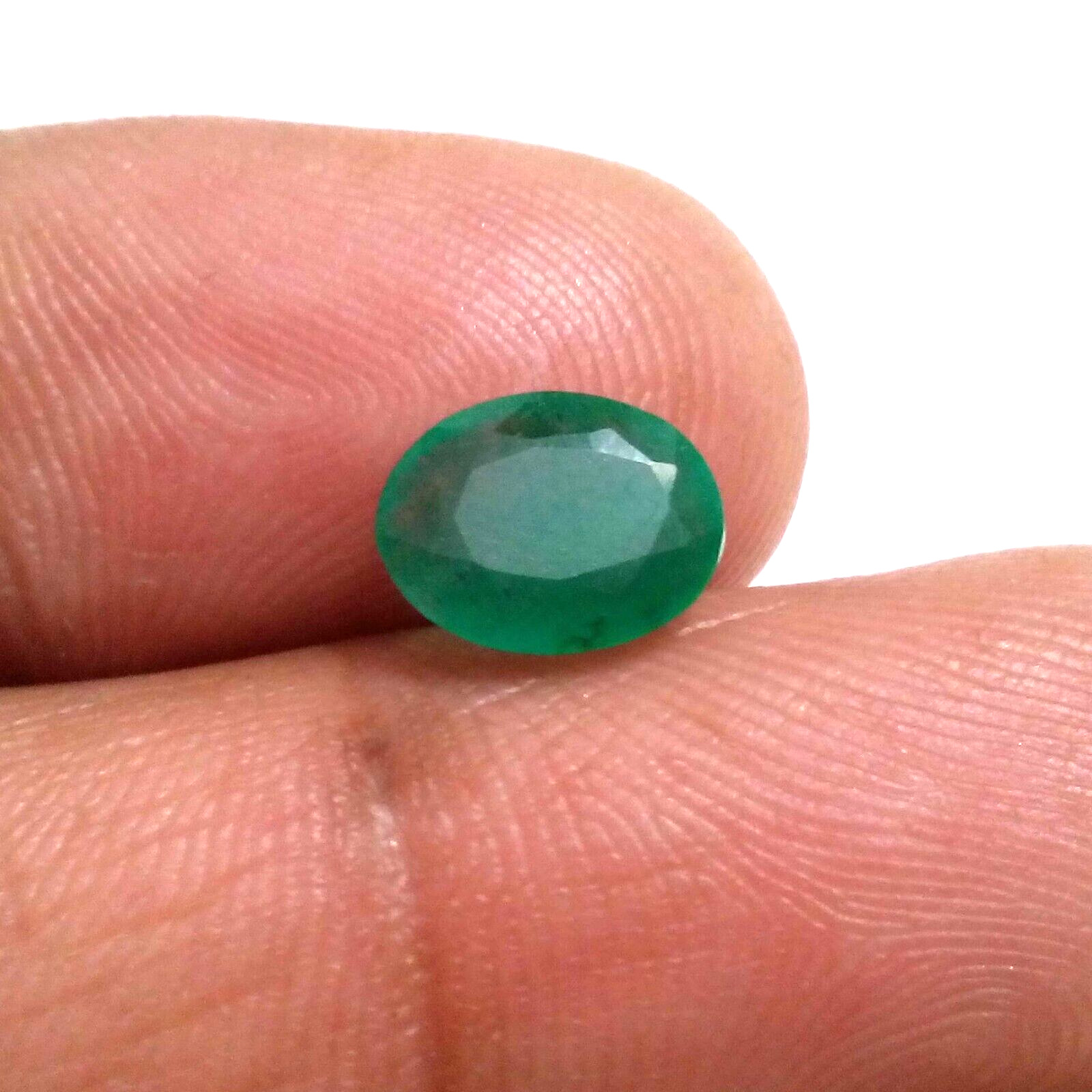 Gorgeous Zambian Emerald Faceted Oval Shape 1.60 Crt Top Green Loose Gemstone