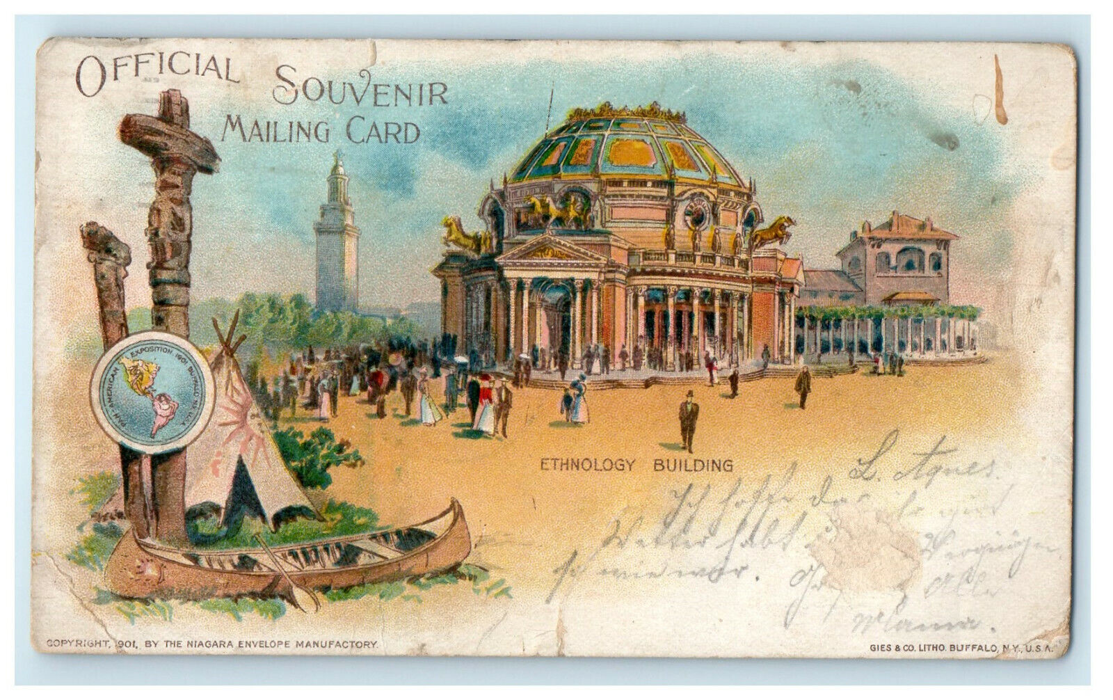 1901 Ethnology Bldg. Pan American Exposition Buffalo NY Stouchton MA Postcard