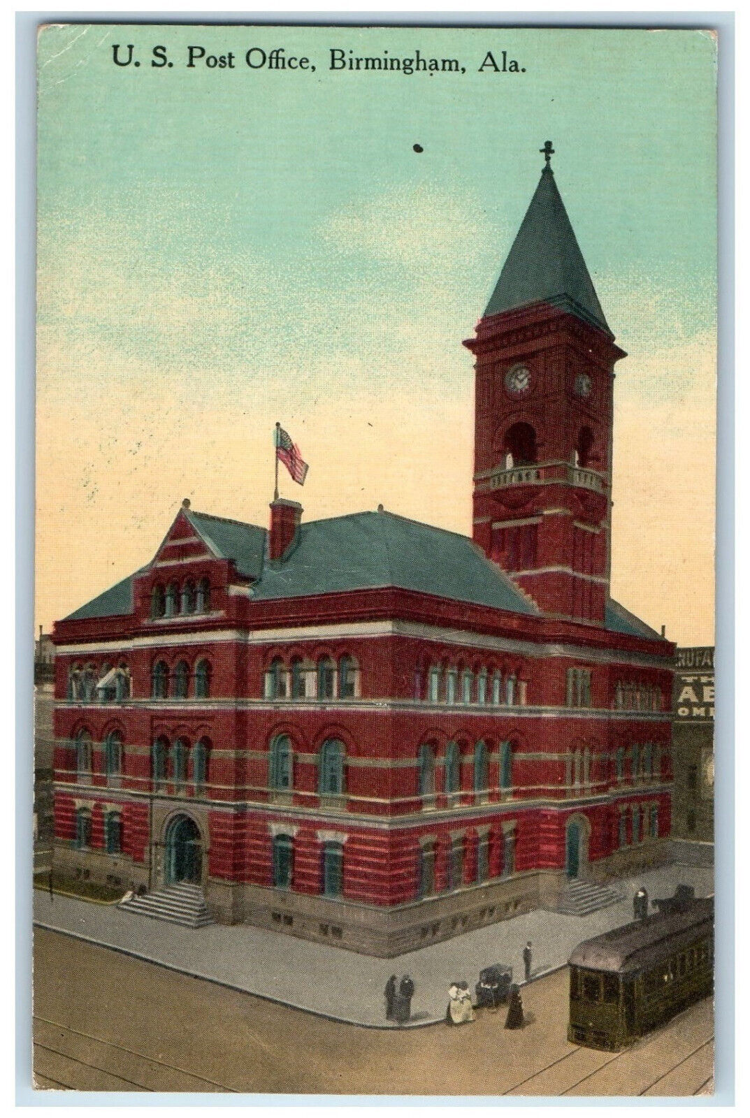 c1910 U.S. Post Office Birmingham Alabama AL Antique Unposted Postcard