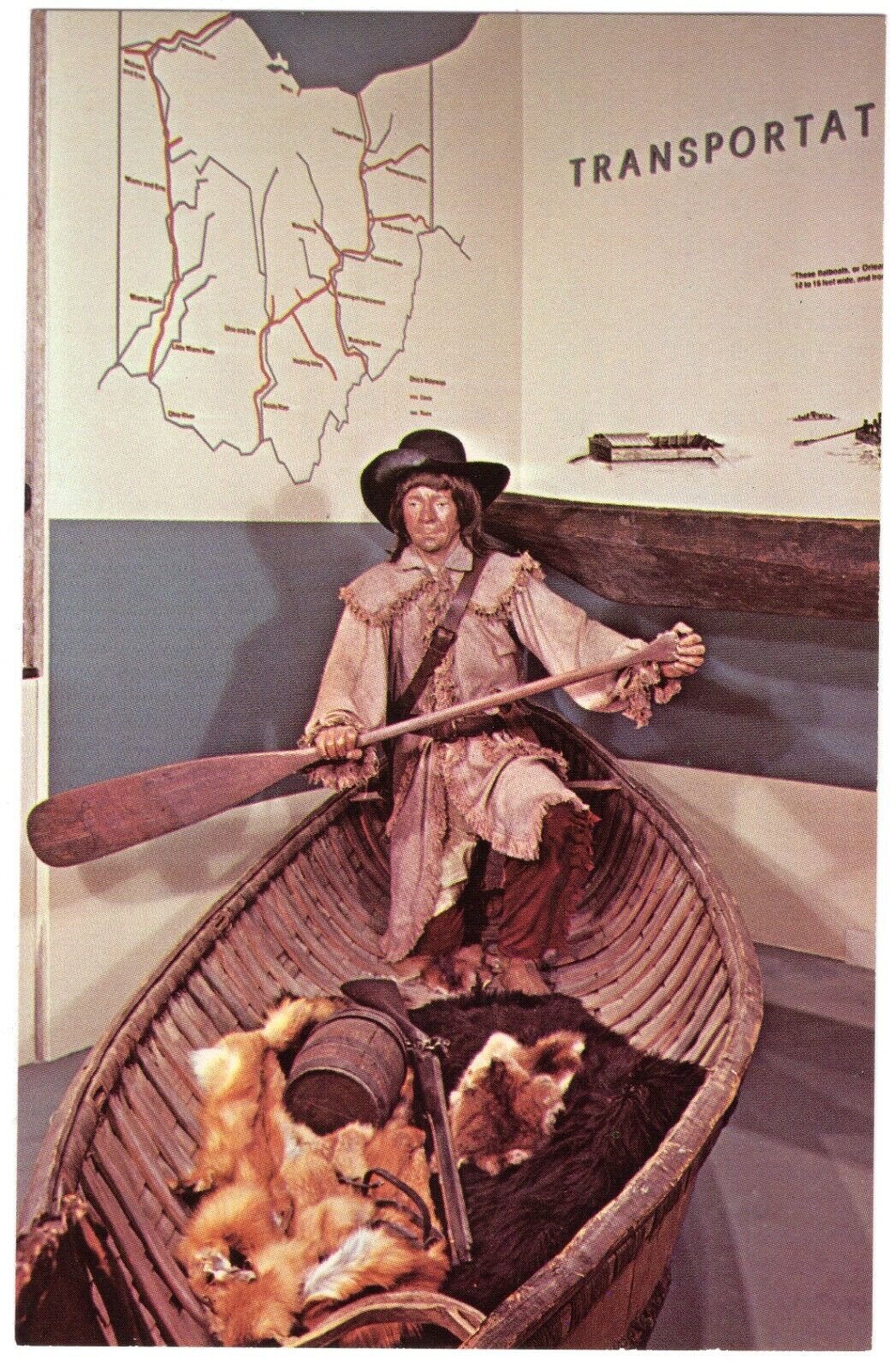Color postcard: Trapper Exhibit at Ohio Historical Center, Columbus, Ohio