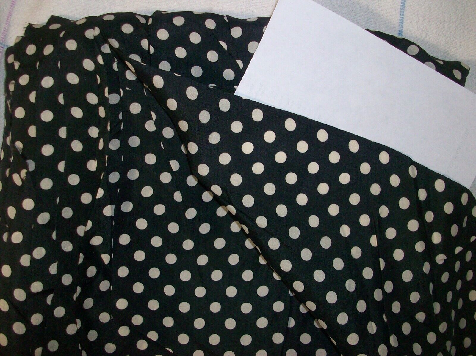 MCM Vintage Black & White Polka Dot Very Lightweight Rayon Dress Fabric 4.6 yds