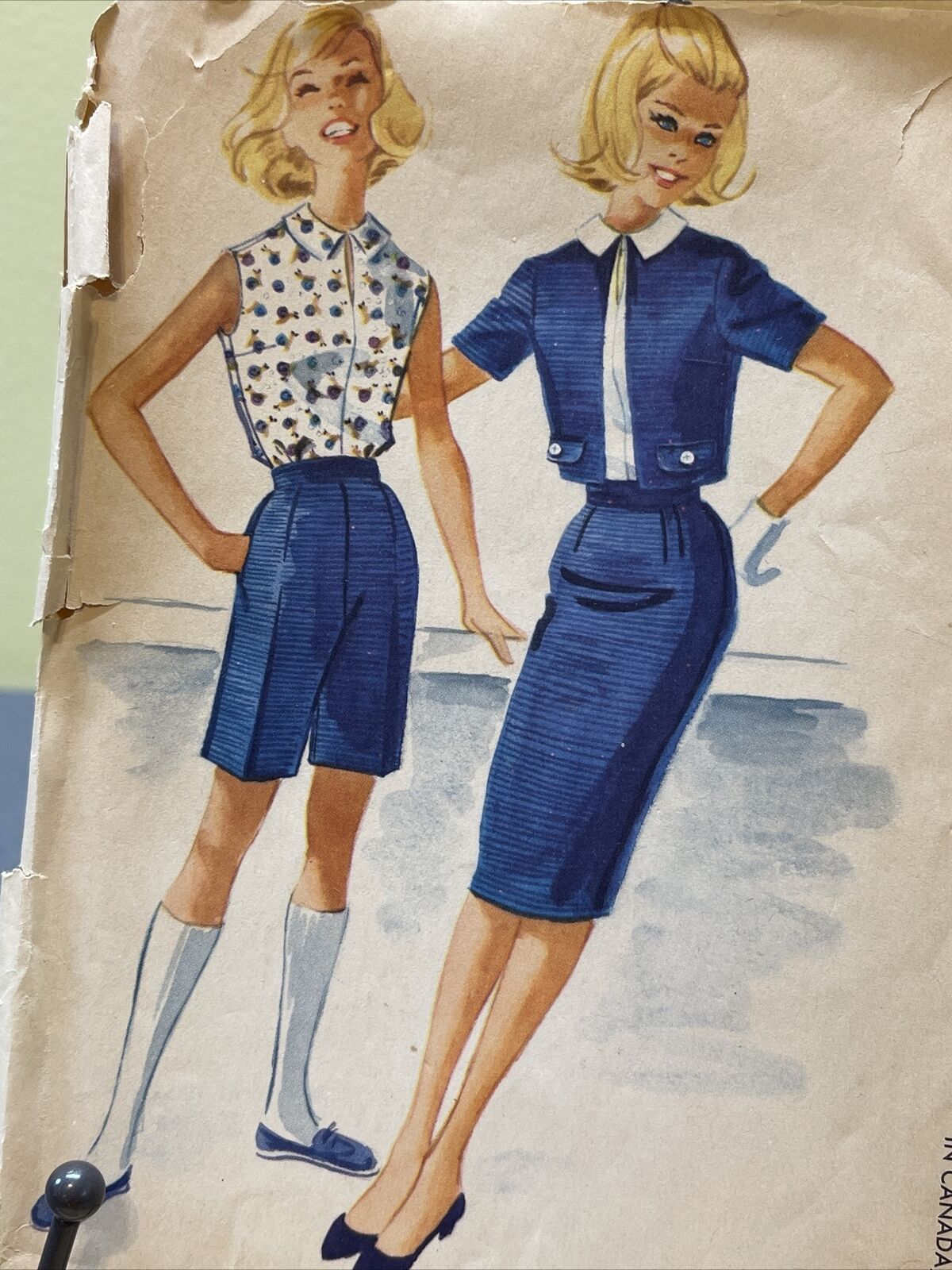 UNCUT Vintage 1960 McCall’s 5426 60s MOD Shorts Shirt Skirt SubTeen 10 Bust 29