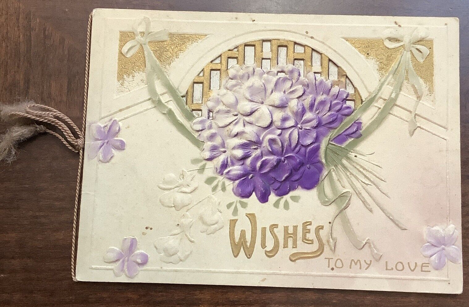 Lovely Unused 1910 Valentine’s Day Greeting Card Hydrangea Vintage