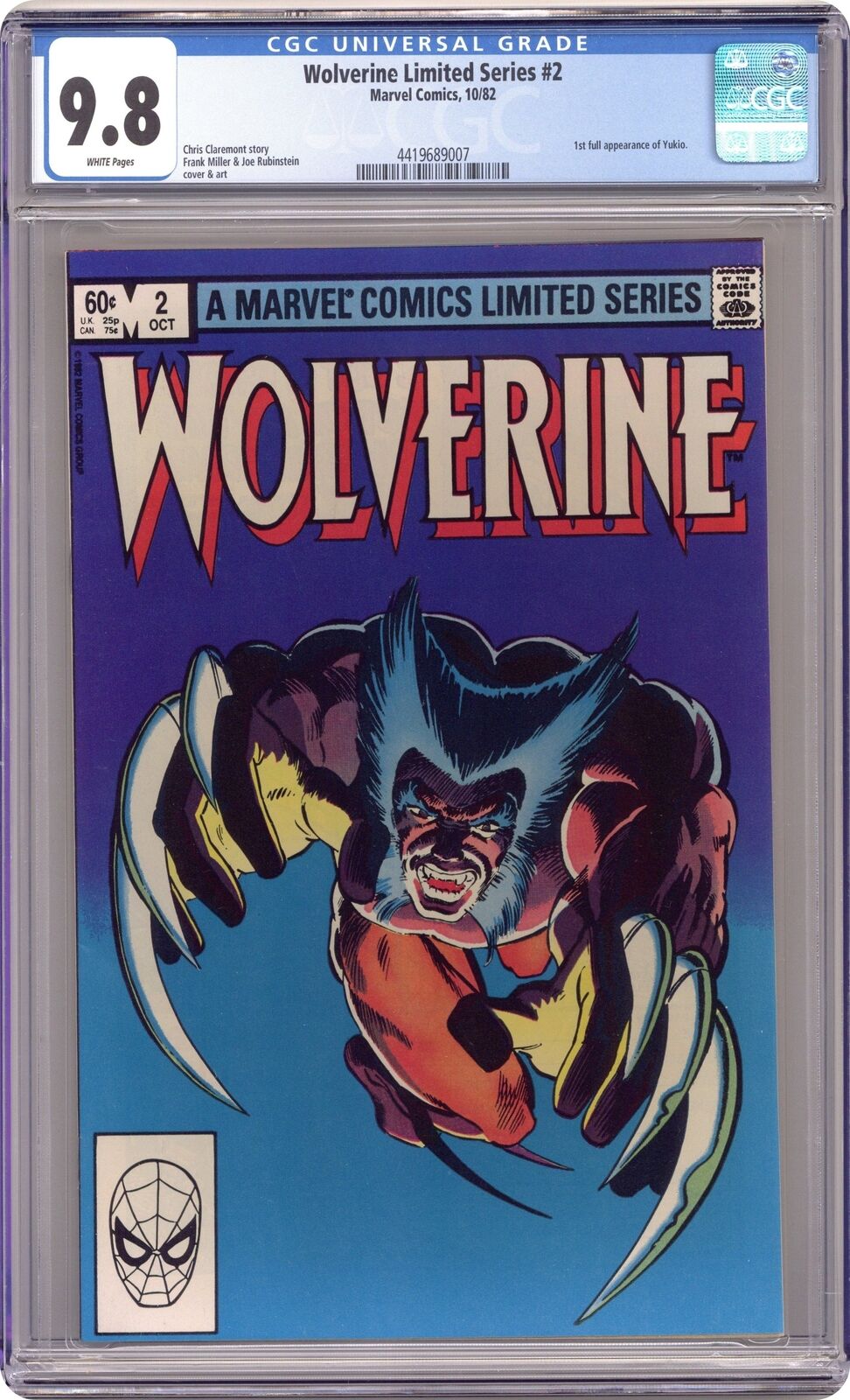 Wolverine #2D CGC 9.8 1982 4419689007
