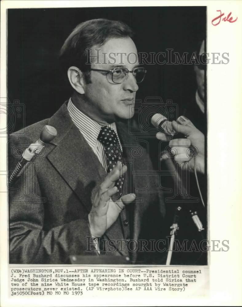 1973 Press Photo Washington-Presidential counsel J. Fred Buzhardt - hcw03134