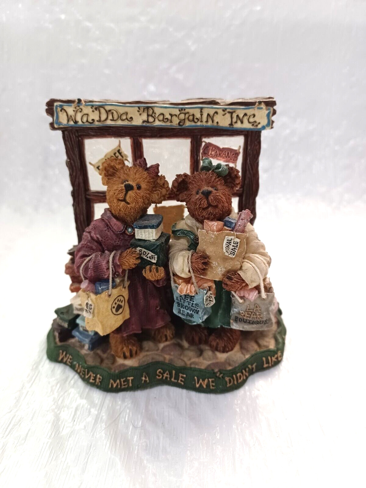 Vintage Boyds Bears and Friends Pam & Kristi Shopsalot What a Bargain Figurine
