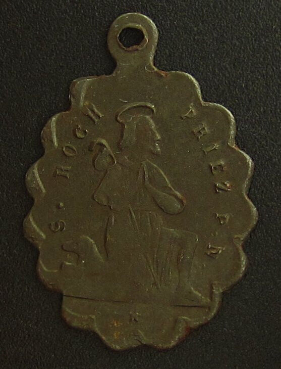 Vintage Saint Roch Saint Hubert Medal Religious Holy Catholic