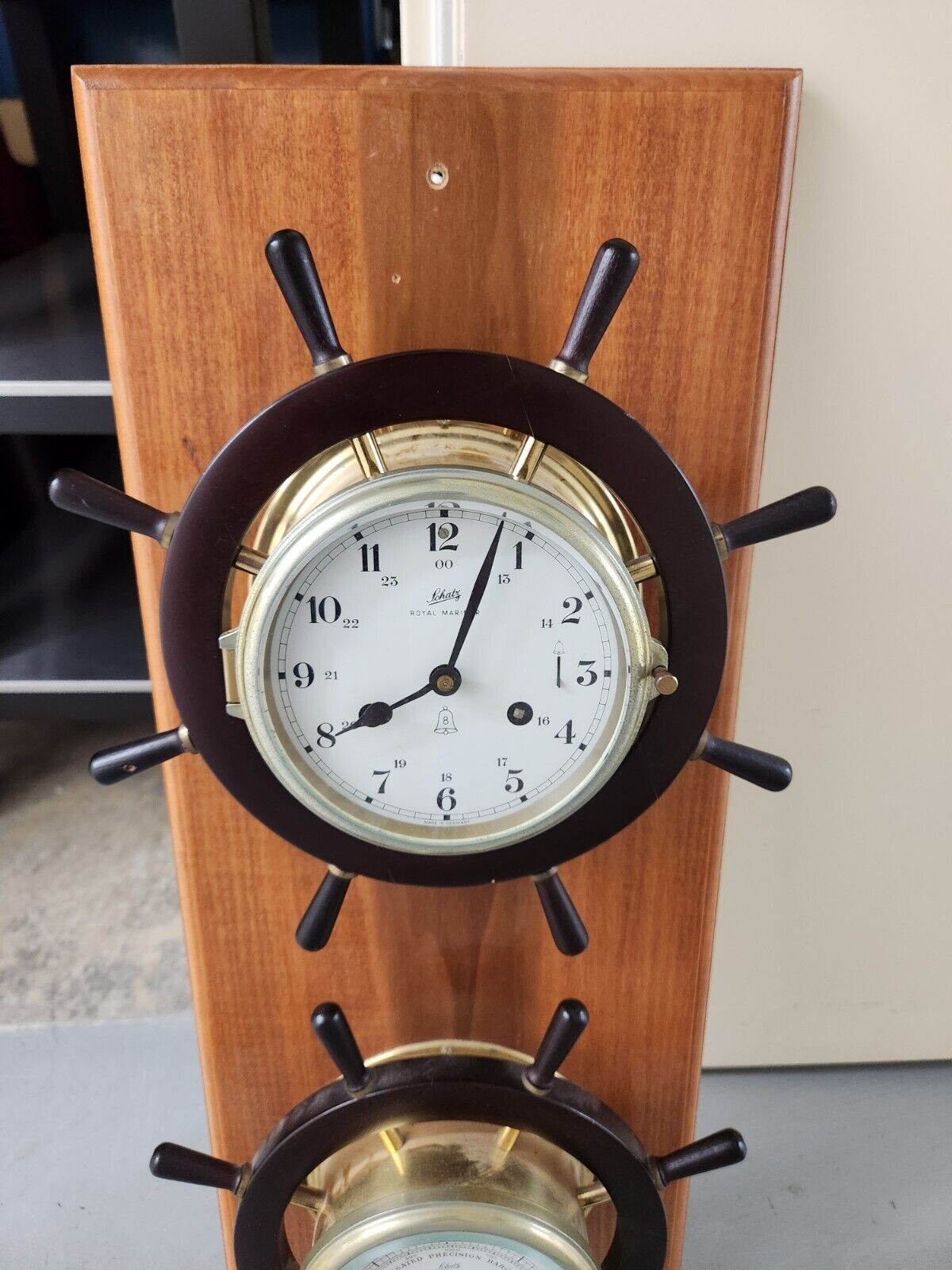 Vintage Schatz German Royal Mariner Compensated Wall Barometer Thermometer