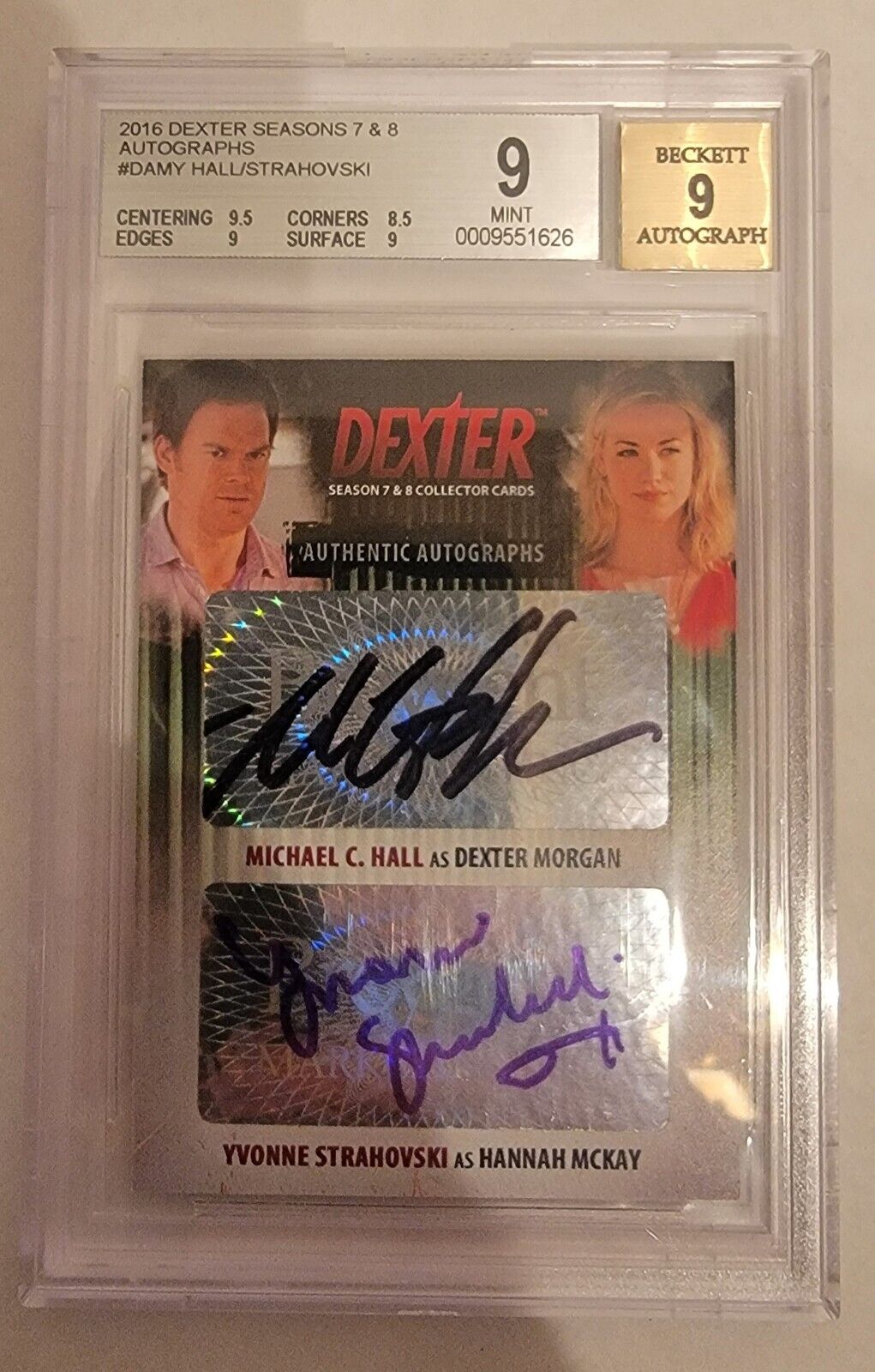 2016 Dexter Seasons 7 & 8 Autograph DAMY Michael C. Hall & Yvonne Strahovski  