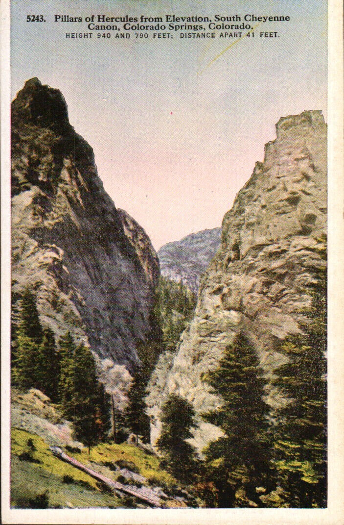 Colorado Springs, Colorado, Pillars of Hercules Vintage Postcard 2361