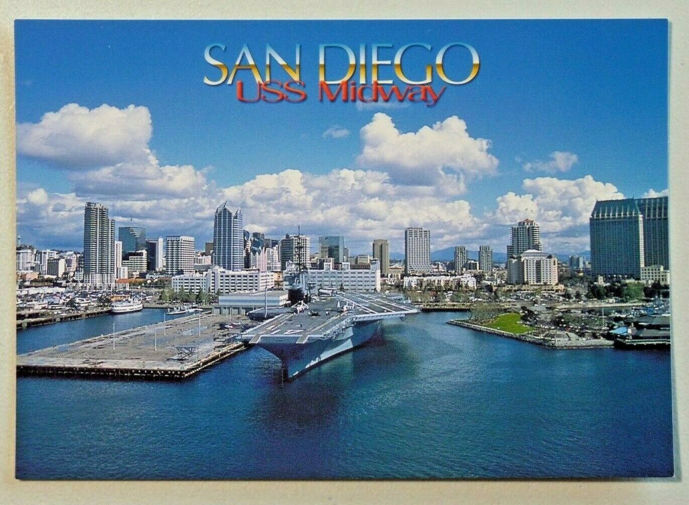 USS MIDWAY CV-41 Navy Aircraft Carrier San Diego California Chrome Postcard 8628