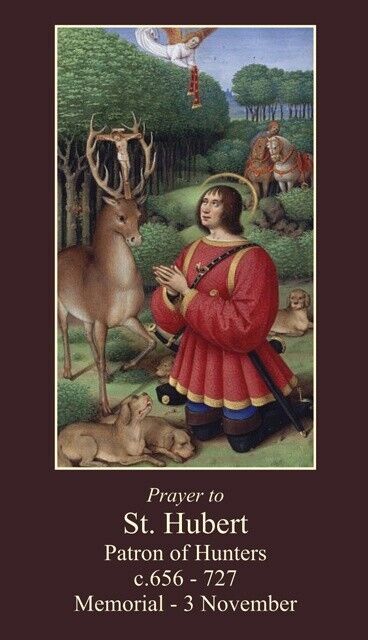 St. Hubert Patron Saint of Hunters Prayer Card, 10-pack,