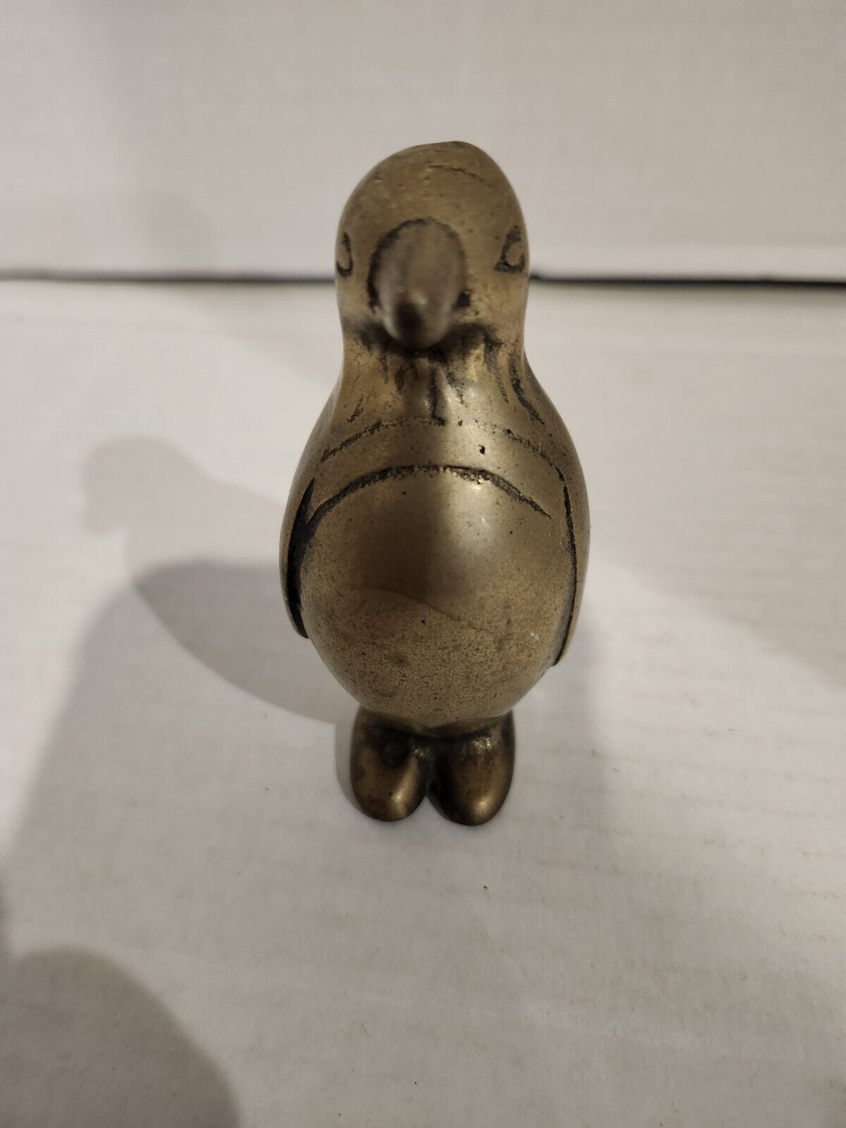 Vintage Brass Penguin Figurine MCM Sculpture 3.75” TALL 