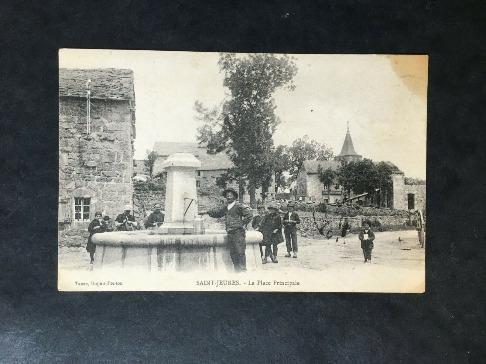 1918 SAINT-JEURES Old Animated Postcard - The Main Square
