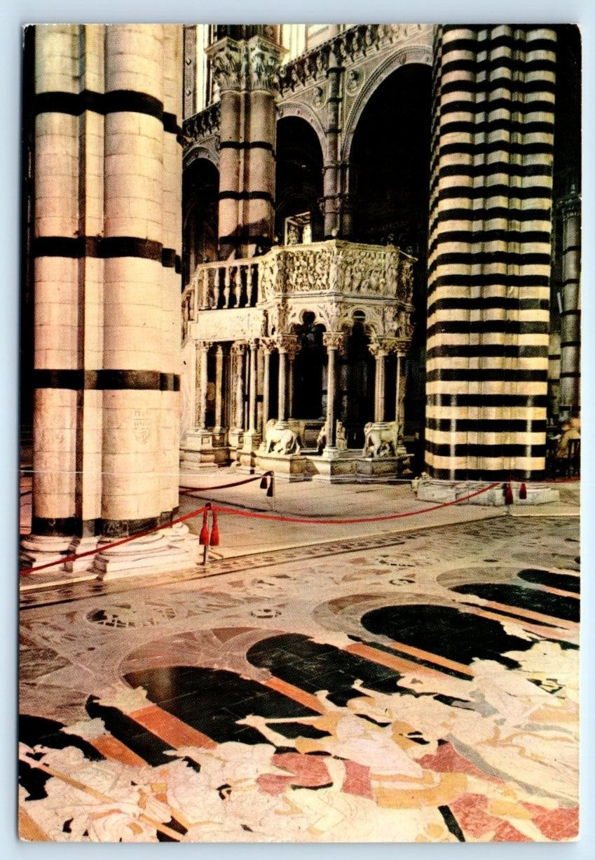 Cattedrale Pulpito di Nicolo Pisano SIENA Italy 4x6 Postcard