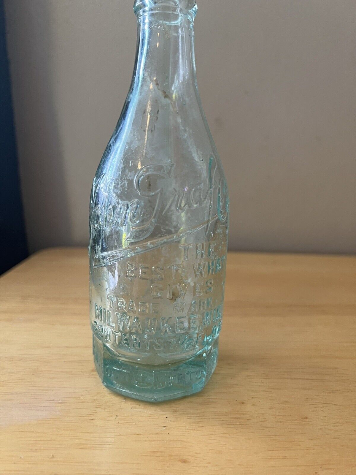Antique John Graf  Milwaukee Wi Embossed Soda Bottle