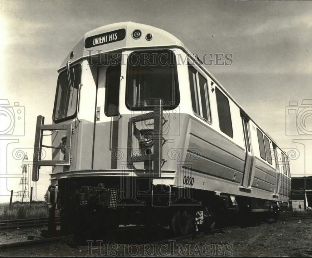 1978 Press Photo First two new Blue Line Cars arrive in Boston, Massachusetts