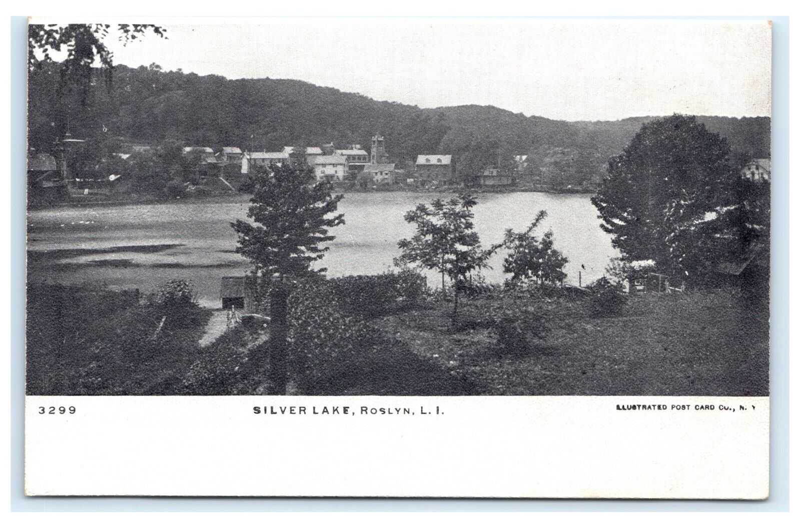 Silver Lake Roslyn NY Long Island Nassau County UDB Postcard F4