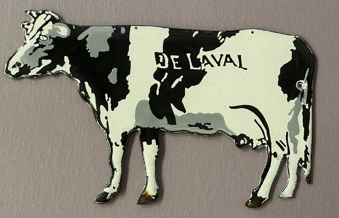Porcelain DeLaval Cow Enamel Metal Sign
